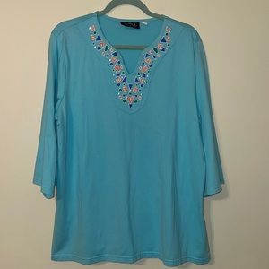 Vintage Bob Mackie Wearable Art Embroidered Shirt